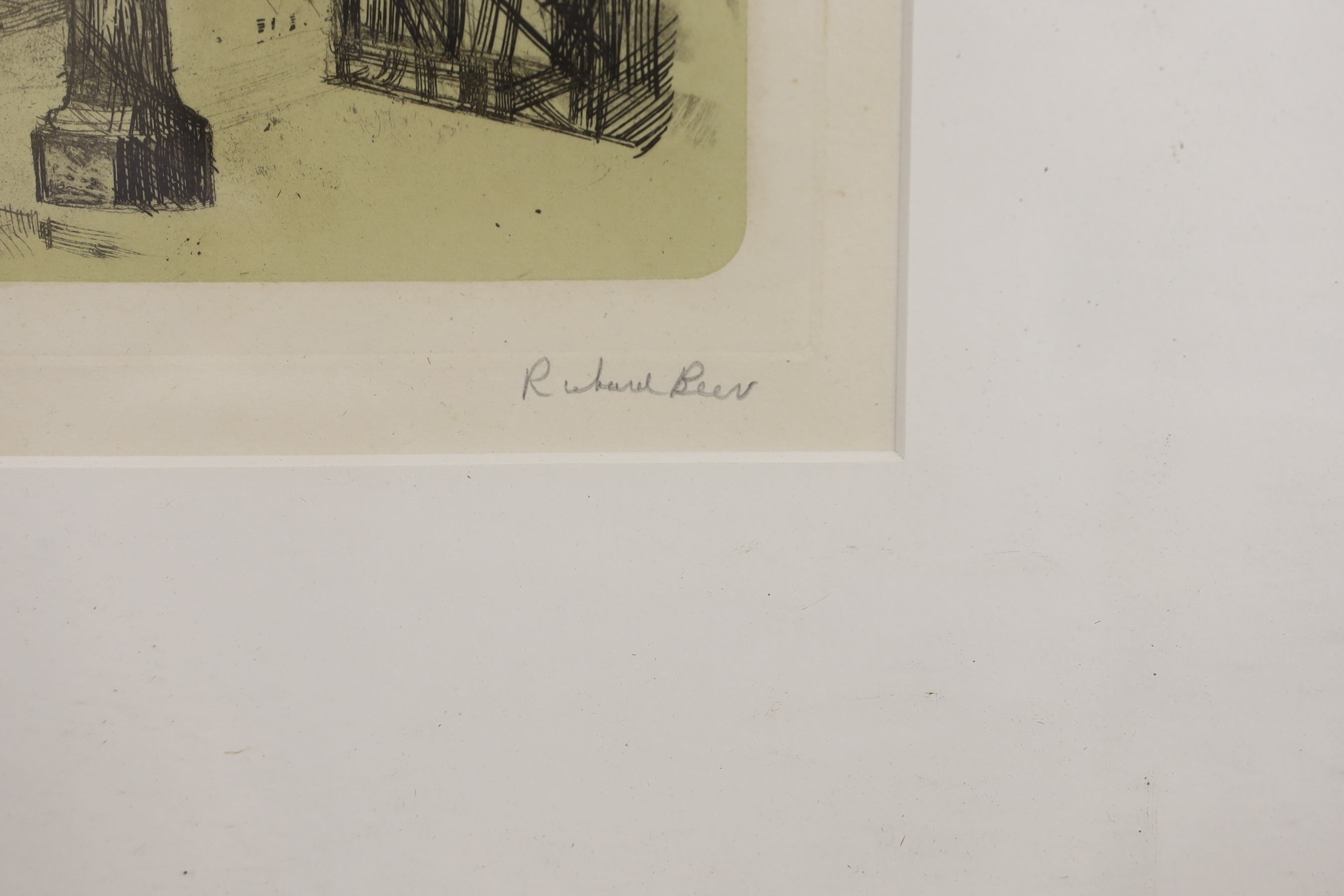 Richard Beer, coloured etching with aquatints, 'St. Benet, Paul's Wharf', signed in pencil, 32/75, 65 x 45cm